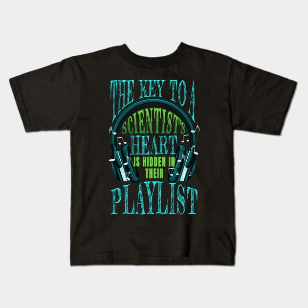 Scientist Heart Music Kids T-Shirt by jeric020290